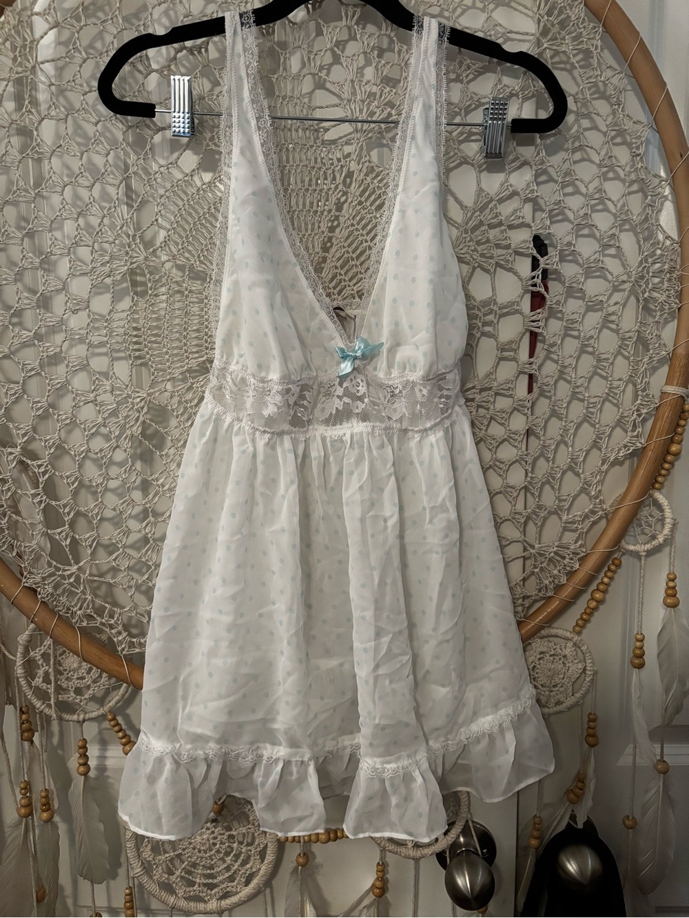 Victoria's‎ Secret White Sheer Lace Babydoll Nightie Size Medium A00340